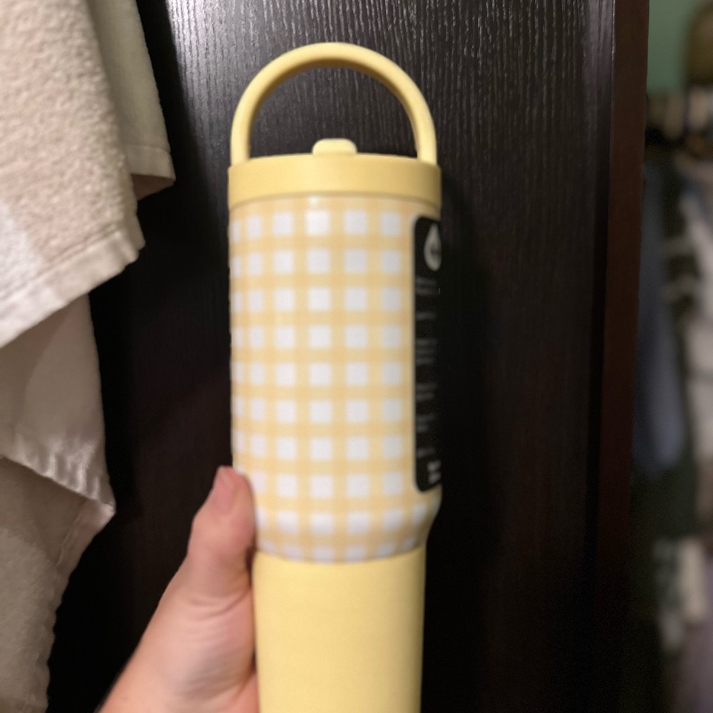 HydroJug Yellow Checkered Mug